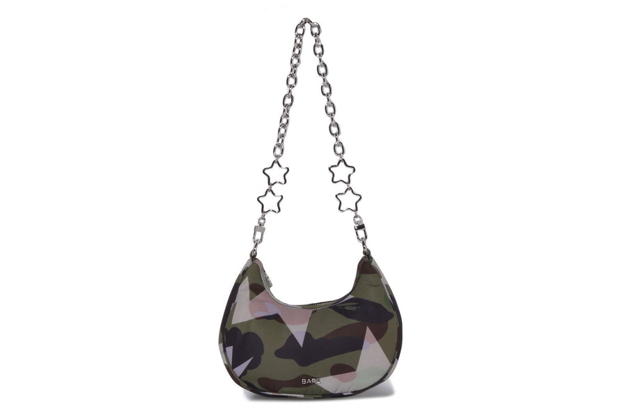 BAPE BAPE STA OVER PRINT 1ST CAMO QUILTING MOON SHAPE BAG バッグ 商品画像 1