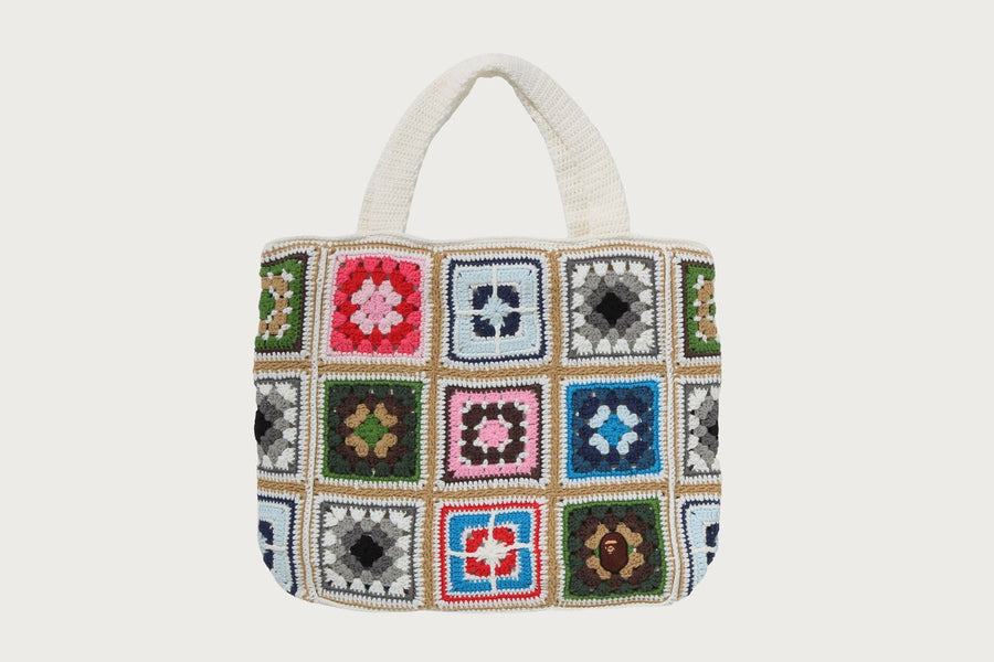 BAPE BAPE APE HEAD ONE POINT CROCHET TOTE BAG バッグ 商品画像 1