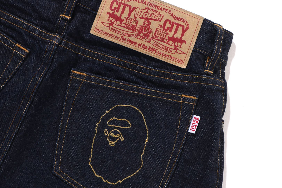 BAPE BAPE APE HEAD EMBROIDERY 12 OZ DENIM SKIRT スカート 商品画像 4
