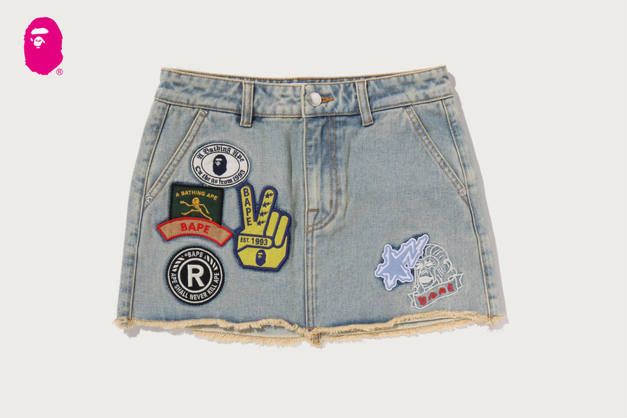 BAPE BAPE MULTI LOGO DENIM SKIRT スカート 商品画像 1