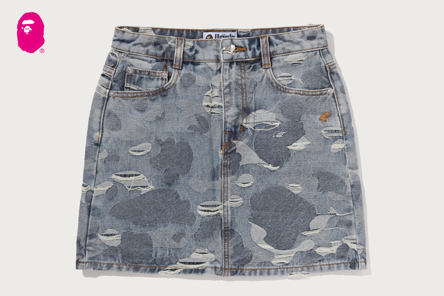 BAPE BAPE SOLID CAMO JACQUARD DENIM SKIRT スカート 商品画像 1
