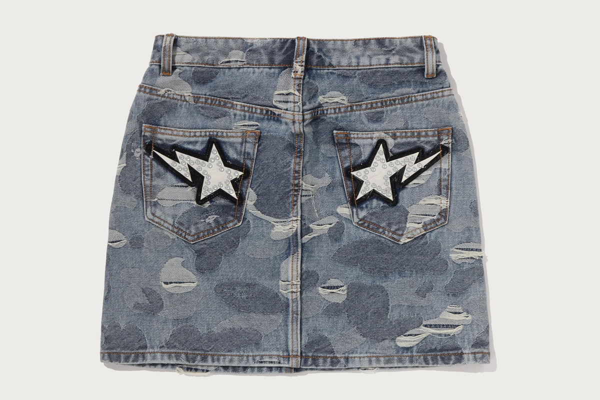 BAPE BAPE SOLID CAMO JACQUARD DENIM SKIRT スカート 商品画像 2