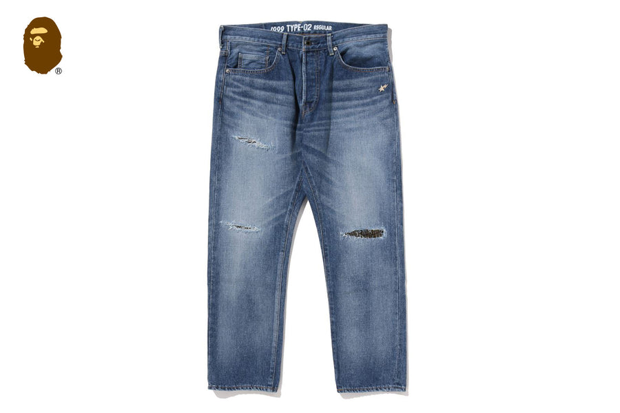 BAPE BAPE 1999 TYPE-02 DAMAGED DENIM PANTS パンツ 商品画像 1