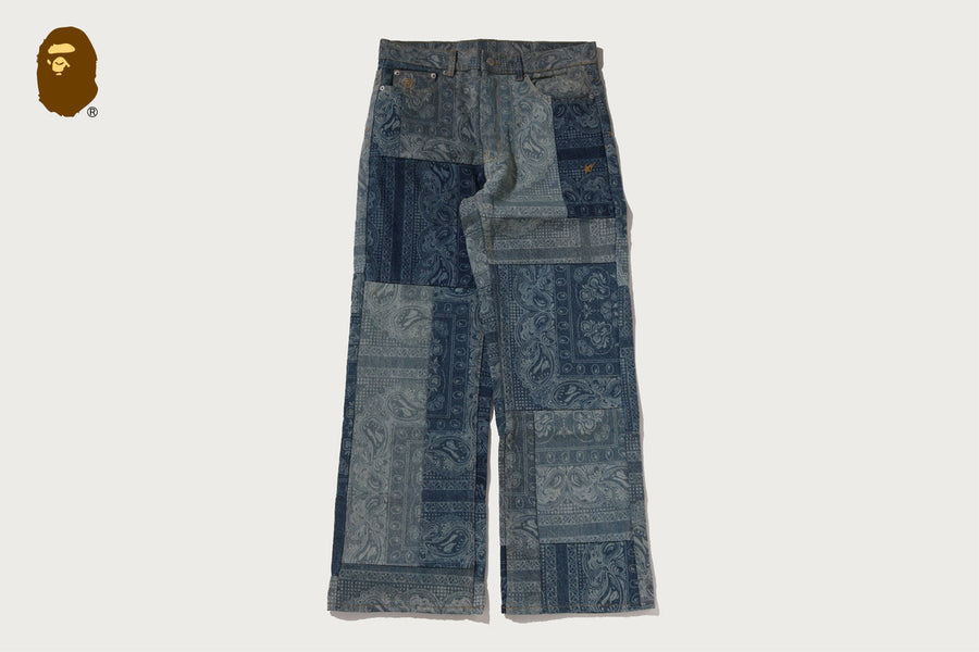 BAPE BAPE PAISLEY PATTERN DENIM FLARED PANTS パンツ 商品画像 1