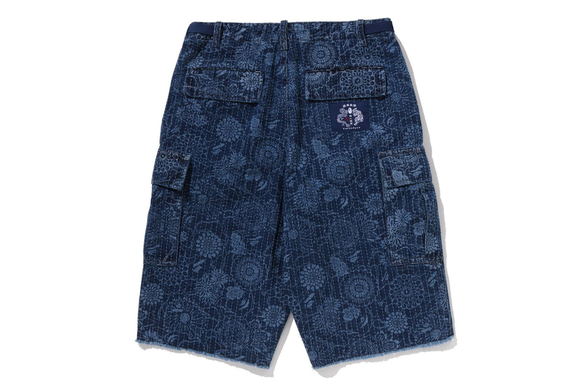 BAPE BAPE JAPANESE INDIGO ART CAMO JUNGLE DENIM RELAXED FIT CARGO SHORTS ショートパンツ 商品画像 2