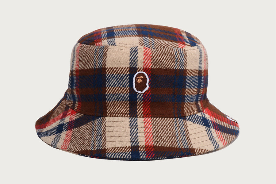 BAPE BAPE BAPE CHECK BUCKET HAT 帽子 商品画像 1