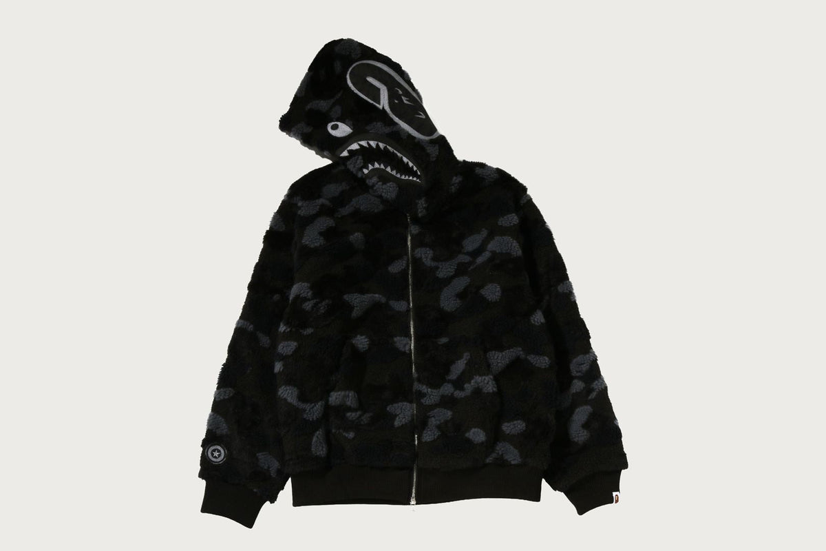 BAPE BAPE COLOR CAMO SHARK BOA CROPPED FIT ZIP HOODIE ボアパーカー 商品画像 2