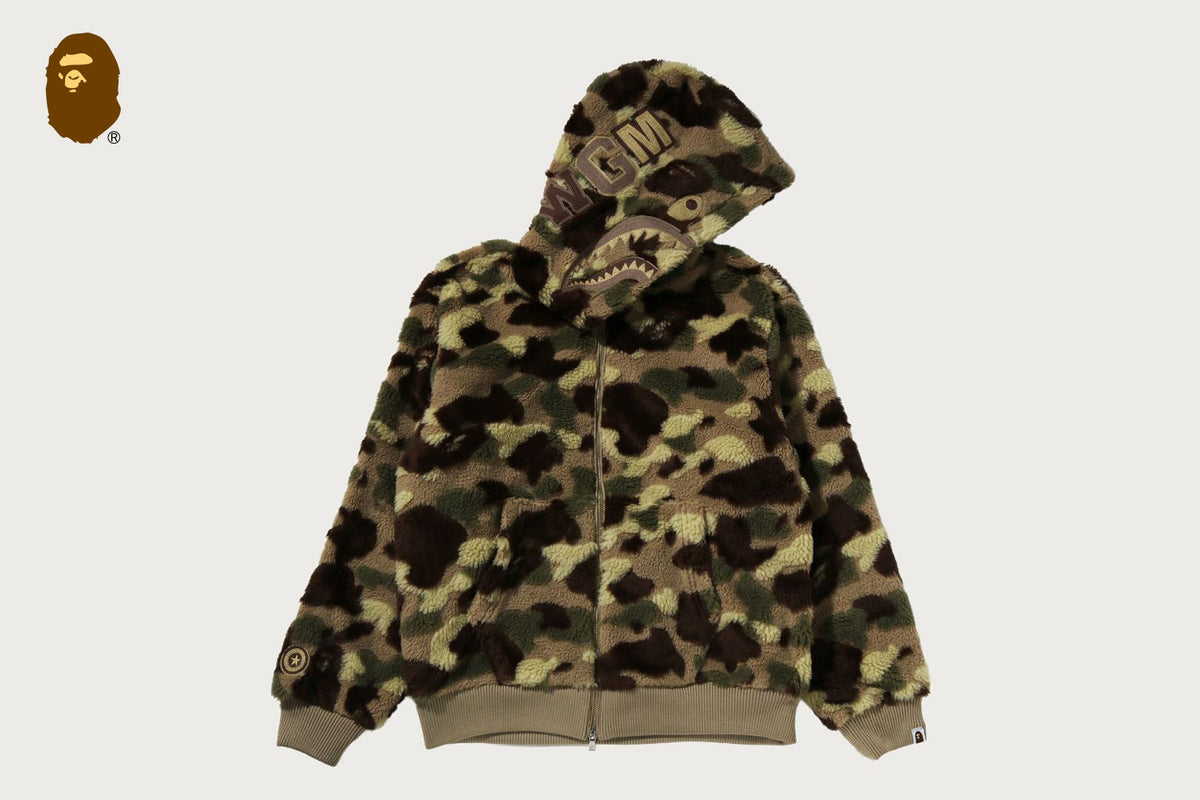 BAPE BAPE COLOR CAMO SHARK BOA CROPPED FIT ZIP HOODIE ボアパーカー 商品画像 7