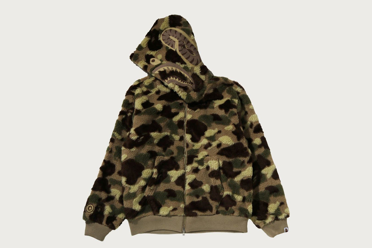 BAPE BAPE COLOR CAMO SHARK BOA CROPPED FIT ZIP HOODIE ボアパーカー 商品画像 8