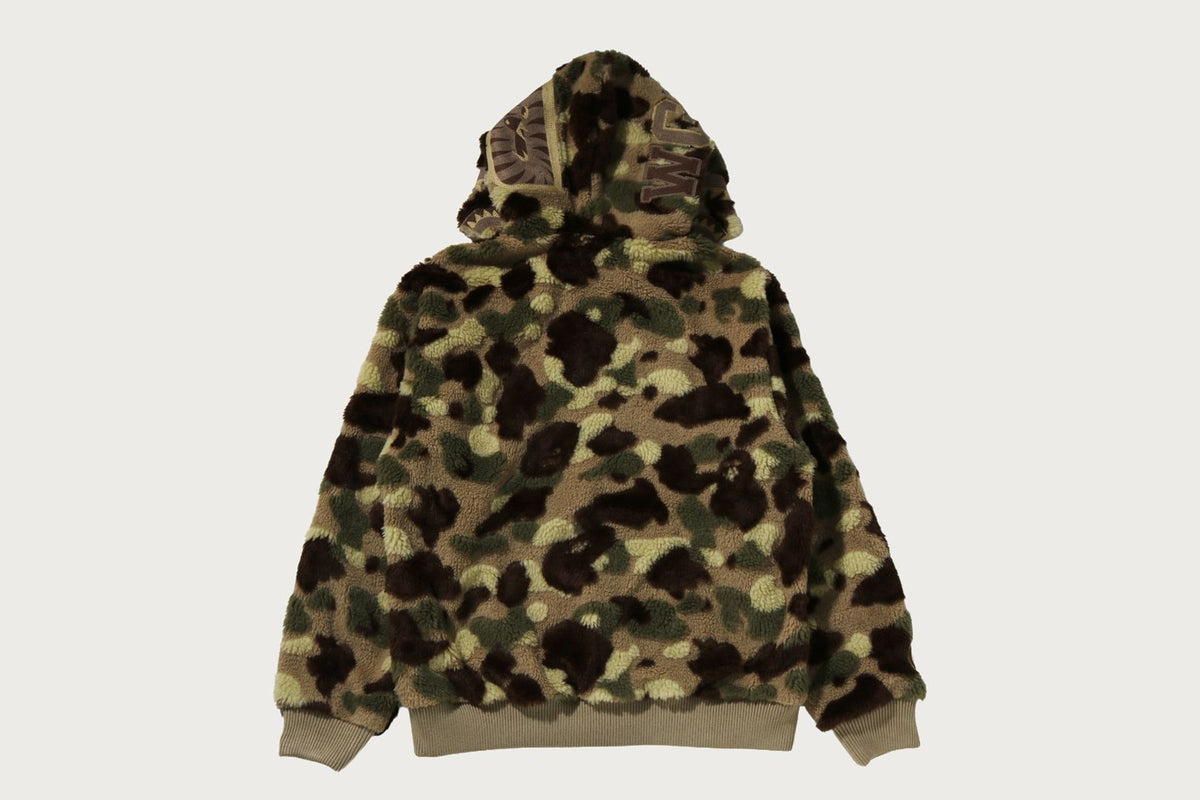 BAPE BAPE COLOR CAMO SHARK BOA CROPPED FIT ZIP HOODIE ボアパーカー 商品画像 9