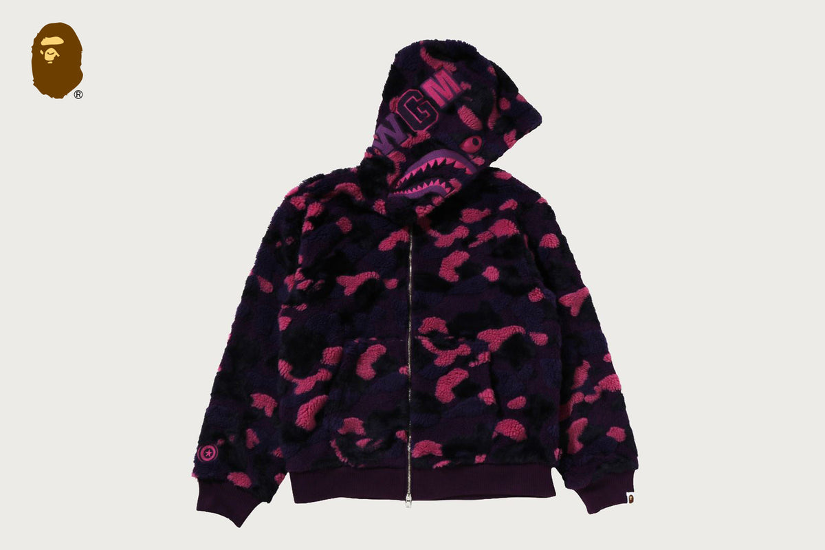 BAPE BAPE COLOR CAMO SHARK BOA CROPPED FIT ZIP HOODIE ボアパーカー 商品画像 4