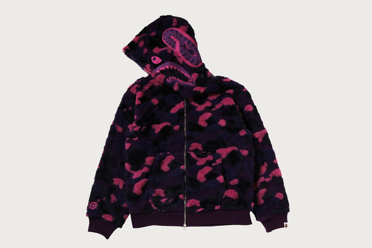 BAPE BAPE COLOR CAMO SHARK BOA CROPPED FIT ZIP HOODIE ボアパーカー 商品画像 5