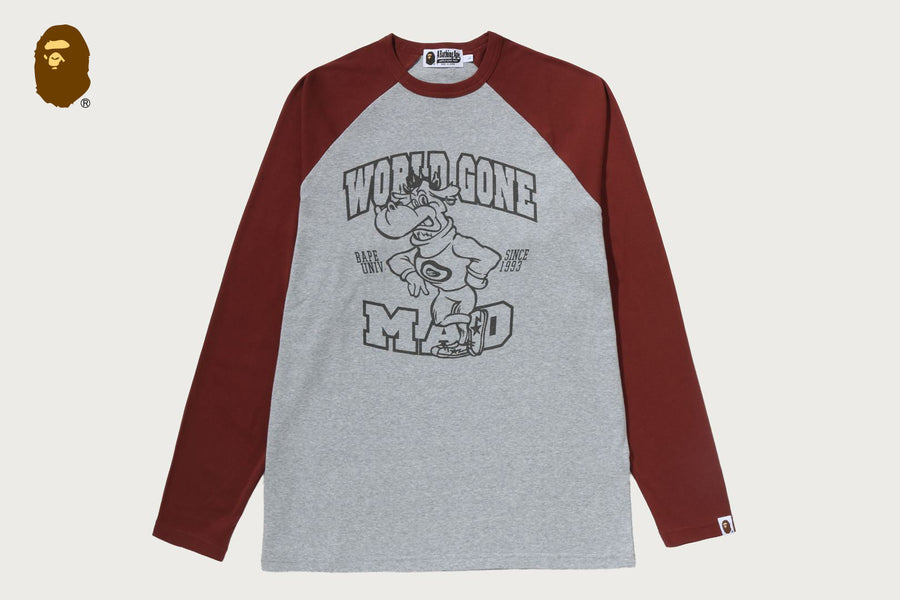 BAPE BAPE WGM BEASTE COLLEGE RAGLAN SLEEVE LS TEE 長袖Tシャツ 商品画像 1