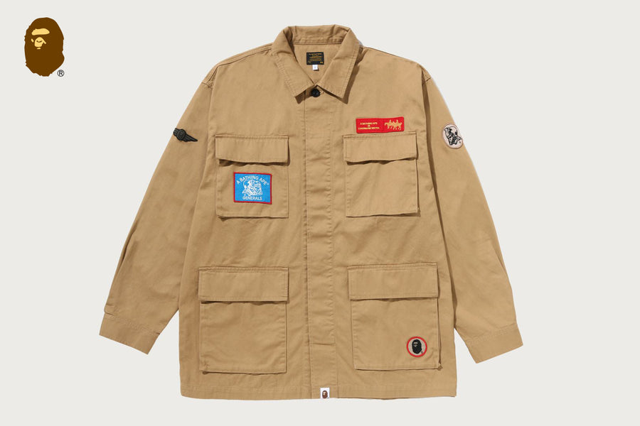 BAPE BAPE MULTI MOTIF RELAXED ARMY LS SHIRT シャツ 商品画像 1