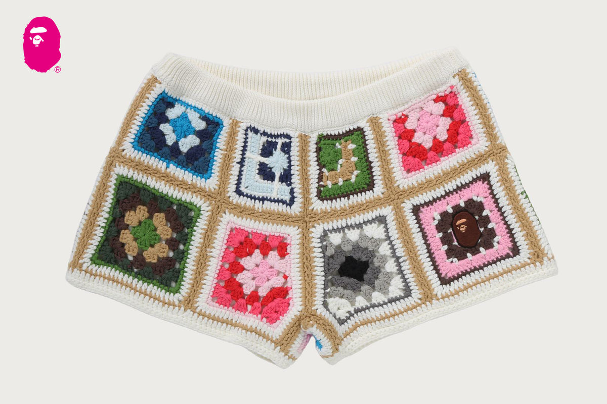 BAPE BAPE APE HEAD ONE POINT CROCHET SHORTS ショートパンツ 商品画像 1