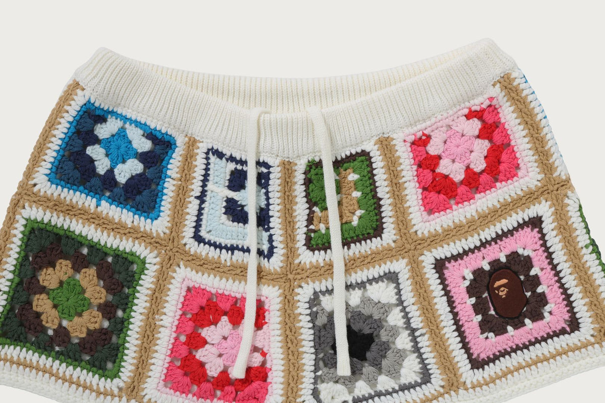 BAPE BAPE APE HEAD ONE POINT CROCHET SHORTS ショートパンツ 商品画像 3