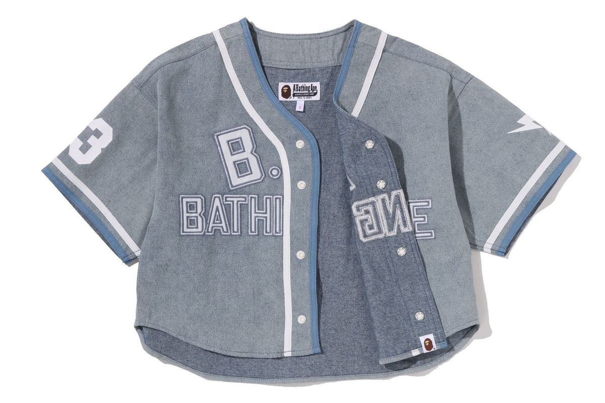 BAPE BAPE MULTI LOGO DENIM CROPPED BASEBALL SHIRT シャツ 商品画像 2