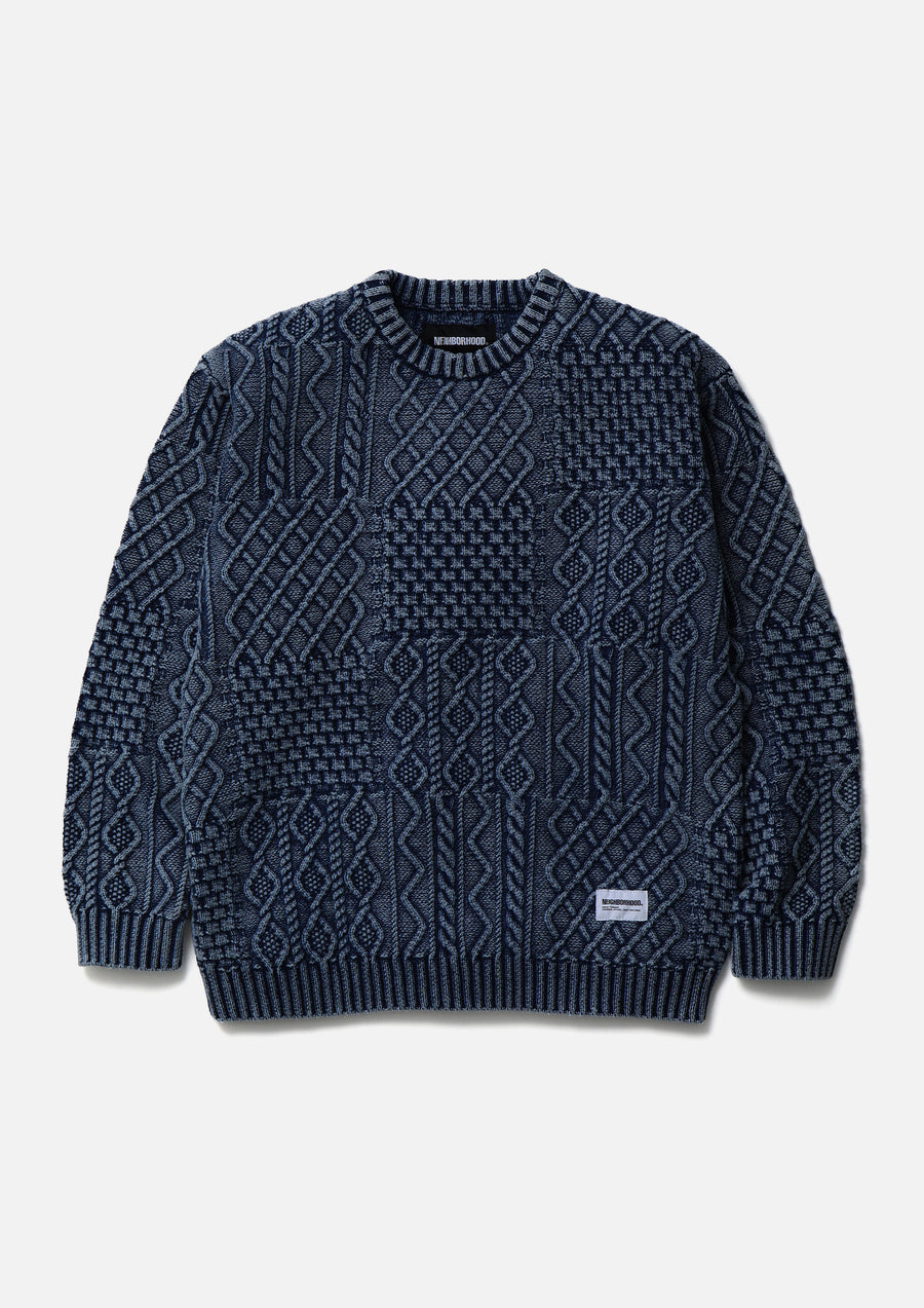 NEIGHBORHOOD NEIGHBORHOOD WASHED BLOCK CABLE SWEATER セーター 商品画像 1