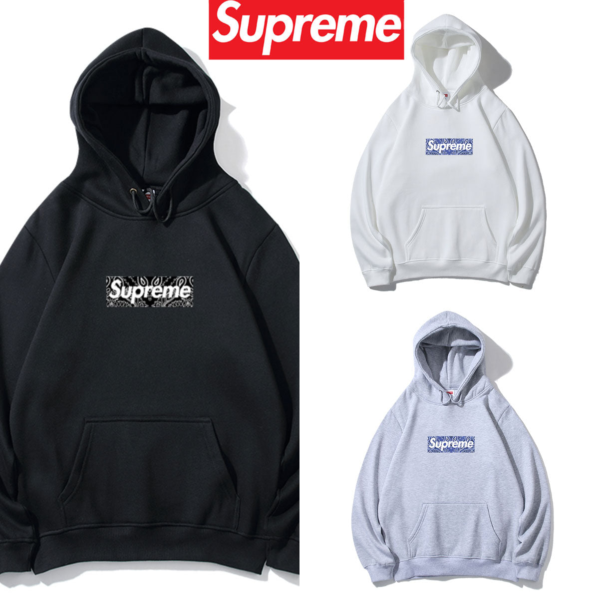 Supreme パターンボックスロゴ プルオーバーパーカー 商品画像 1