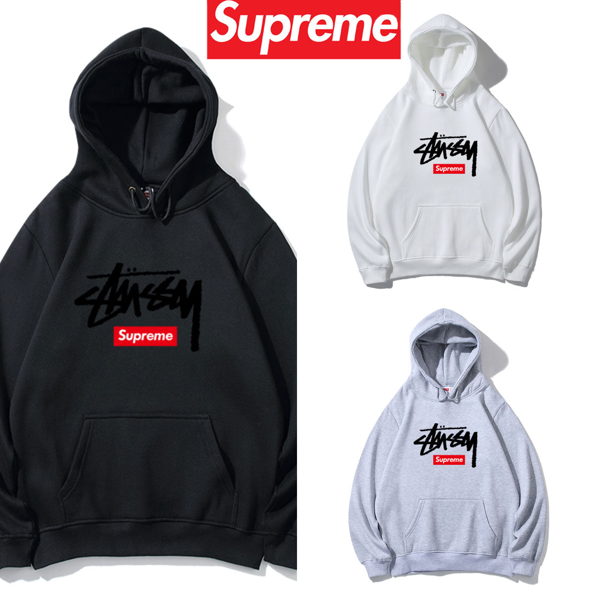Supreme ブラックスクリプトロゴ プルオーバーパーカー 商品画像 1