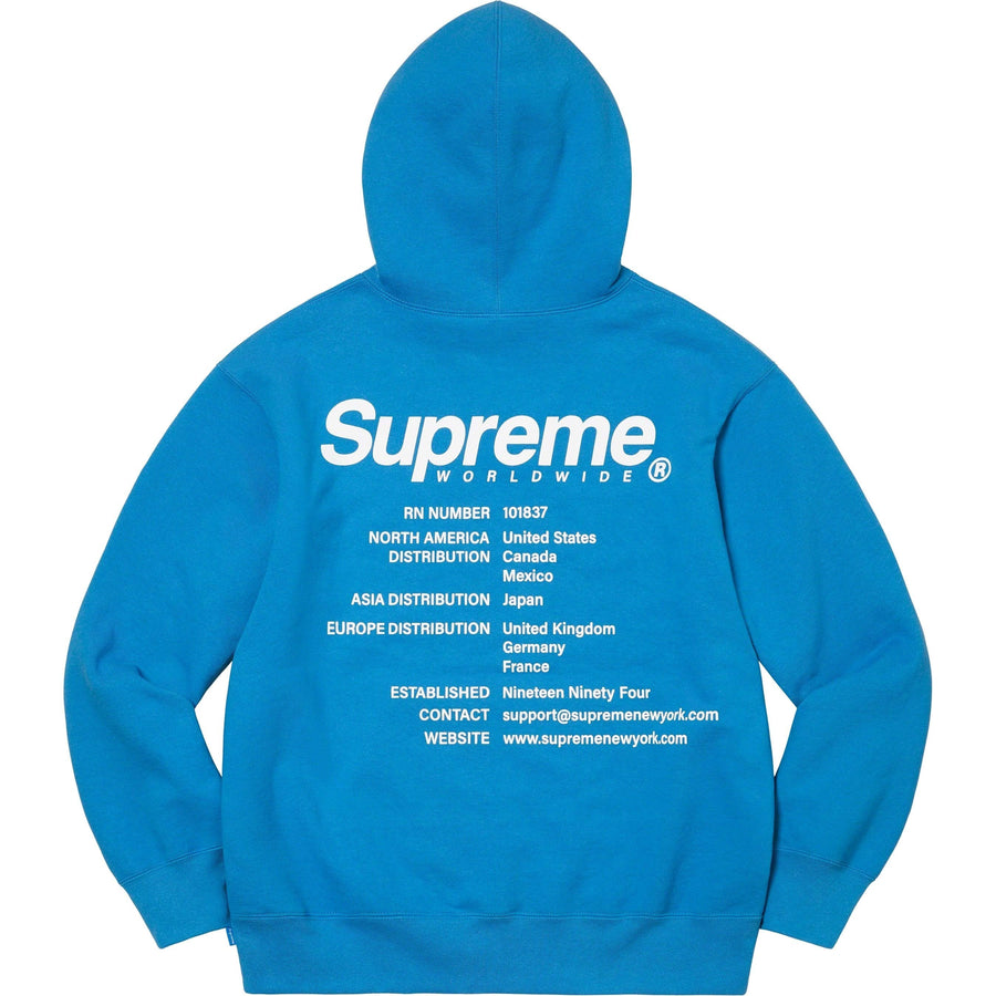 Supreme ワールドワイド ロゴ パーカー 商品画像 1