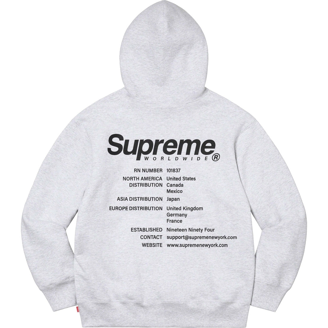 Supreme ワールドワイド ロゴ パーカー 商品画像 4
