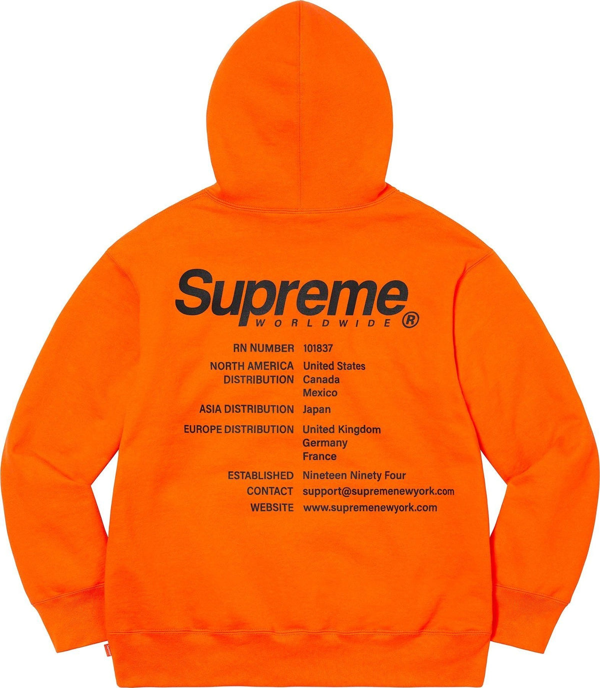 Supreme ワールドワイド ロゴ パーカー 商品画像 9