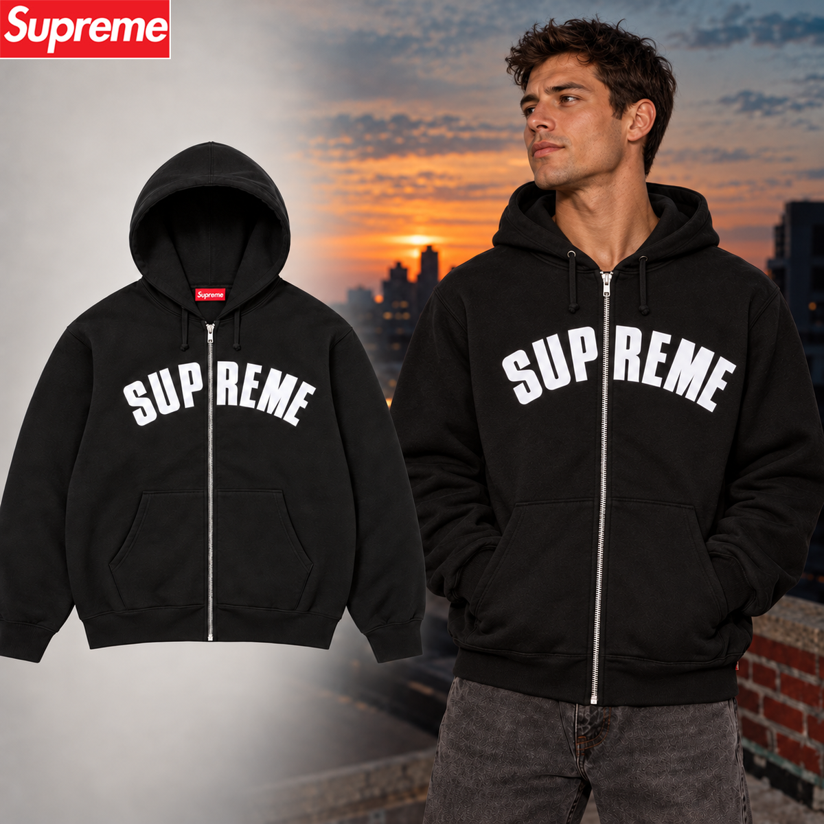 Supreme アーチロゴ ジップアップパーカー 商品画像 5